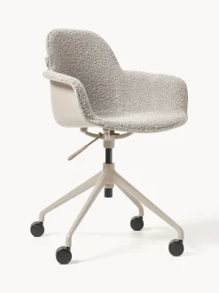 Silla de escritorio en tejido bouclé Albert, regulable en altura
