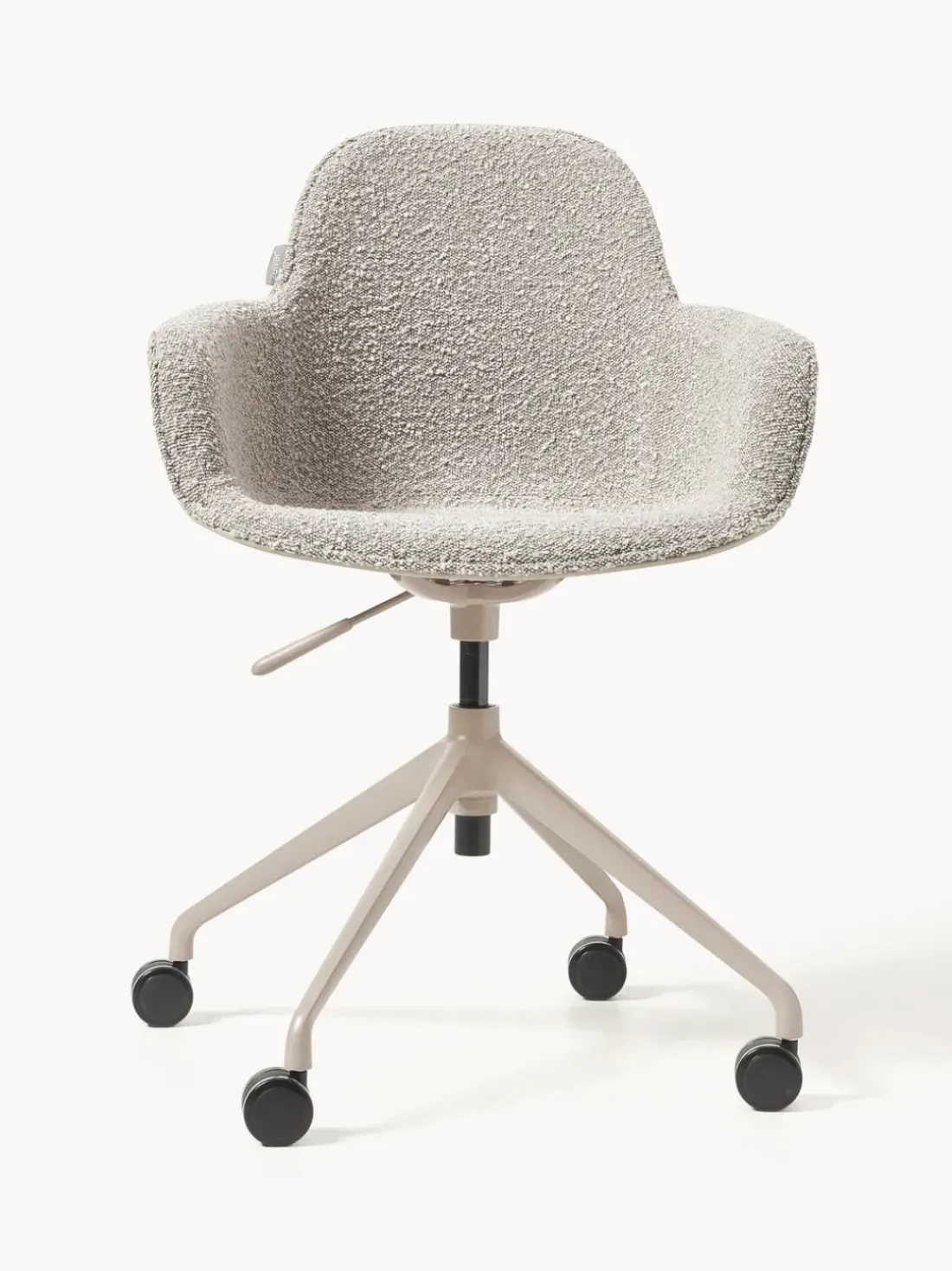 Silla de escritorio en tejido bouclé Albert, regulable en altura