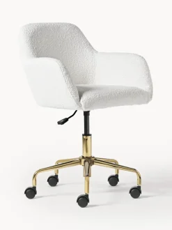 Silla de escritorio en tejido bouclé Lucie