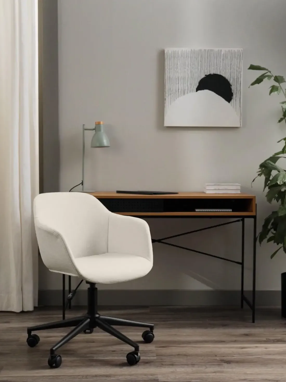 Silla de escritorio tapizada con asiento estrecho Fiji