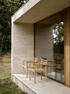 Silla de jardín apilable de madera de teca AH502