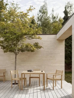 Silla de jardín apilable de madera de teca AH502