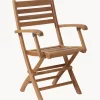 Silla de jardín de brazos de teca York, plegable