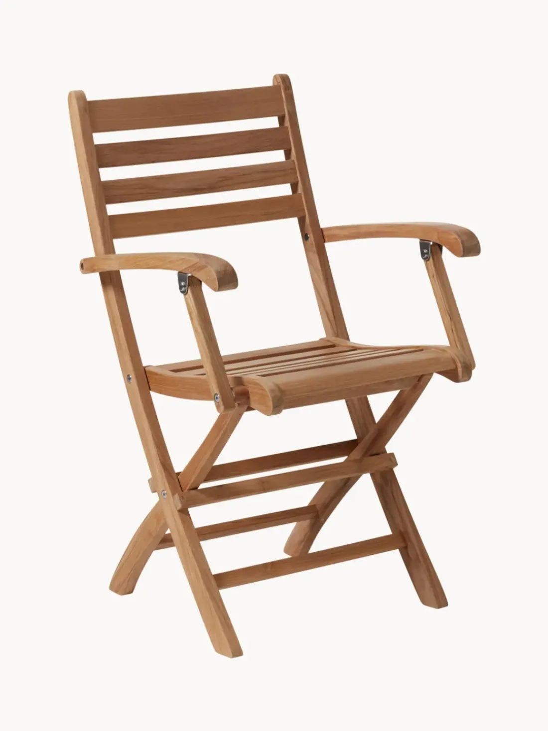 Silla de jardín de brazos de teca York, plegable
