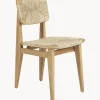 Silla de jardín de madera de teca con asiento y respaldo tejidos C-Chair