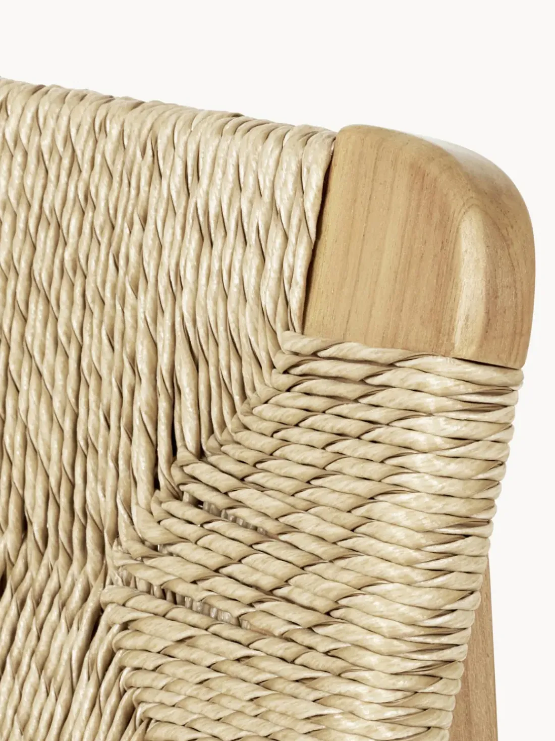 Silla de jardín de madera de teca con asiento y respaldo tejidos C-Chair