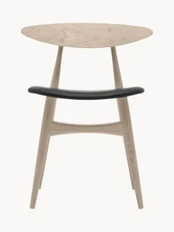Silla de madera con asiento de cuero CH33P