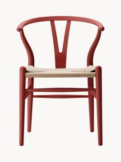 Silla de madera con asiento de tejido Ch24 Wishbone Chair