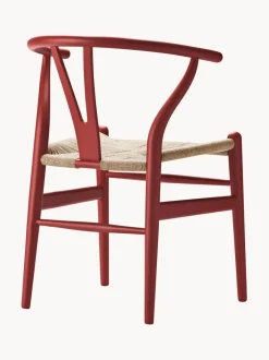 Silla de madera con asiento de tejido Ch24 Wishbone Chair