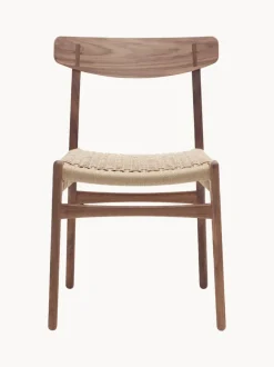 Silla de madera con asiento tejido a mano CH23