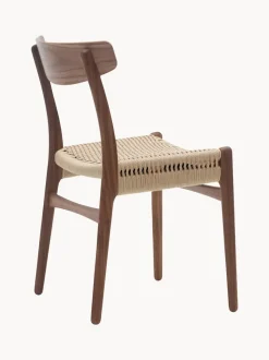 Silla de madera con asiento tejido a mano CH23