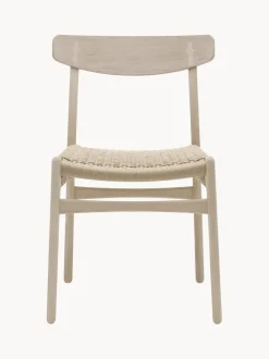 Silla de madera con asiento tejido a mano CH23