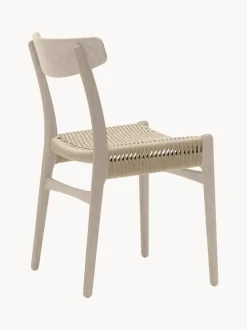 Silla de madera con asiento tejido a mano CH23