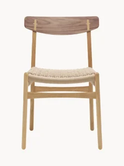 Silla de madera con asiento tejido a mano CH23