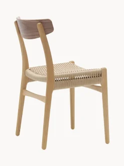 Silla de madera con asiento tejido a mano CH23
