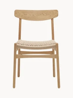 Silla de madera con asiento tejido a mano CH23