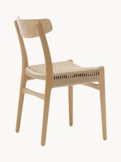 Silla de madera con asiento tejido a mano CH23