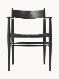 Silla de madera con asiento tejido a mano CH37