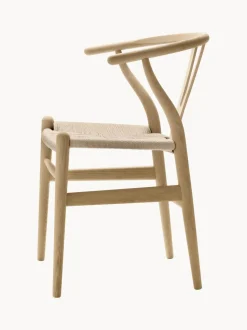Silla de madera con asiento tejido a mano CH24 Wishbone Chair