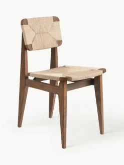 Silla de madera de nogal con asiento trenzado C-Chair