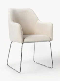 Silla de terciopelo con reposabrazos Isla