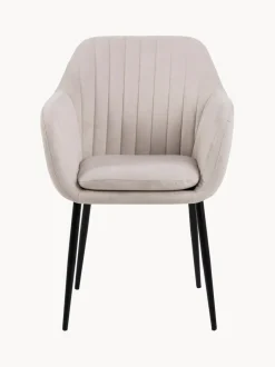 Silla de terciopelo con reposabrazos Emilia