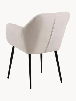 Silla de terciopelo con reposabrazos Emilia