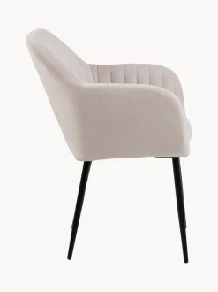 Silla de terciopelo con reposabrazos Emilia