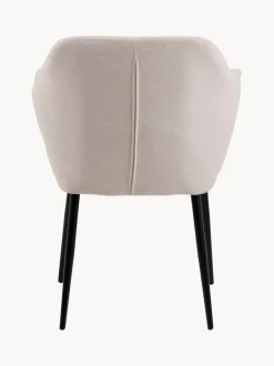 Silla de terciopelo con reposabrazos Emilia
