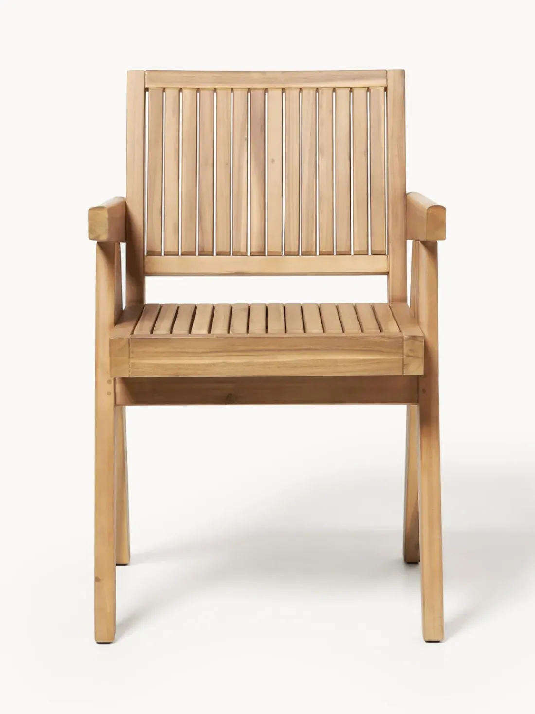 Silla para exterior con reposabrazos de madera de acacia Sissi