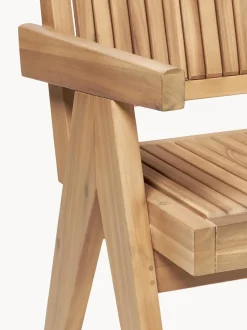 Silla para exterior con reposabrazos de madera de acacia Sissi
