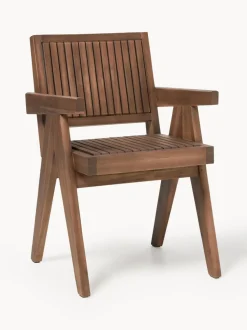 Silla para exterior con reposabrazos de madera de acacia Sissi