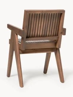 Silla para exterior con reposabrazos de madera de acacia Sissi