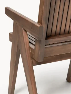 Silla para exterior con reposabrazos de madera de acacia Sissi