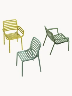 Sillas de jardín apilables con reposabrazos Doga, 2 uds.