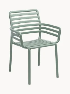 Sillas de jardín apilables con reposabrazos Doga, 2 uds.