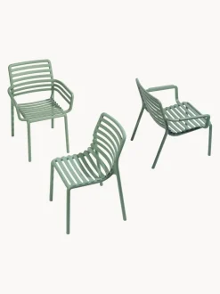 Sillas de jardín apilables con reposabrazos Doga, 2 uds.