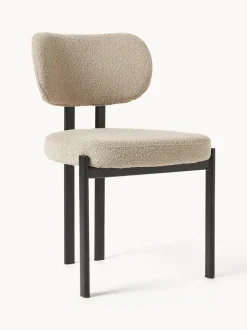 Silla tapizada en tejido bouclé Adrien