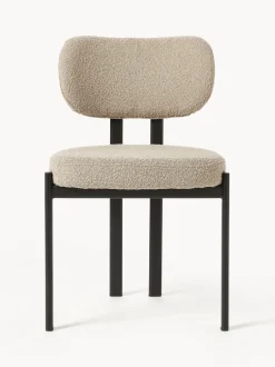 Silla tapizada en tejido bouclé Adrien