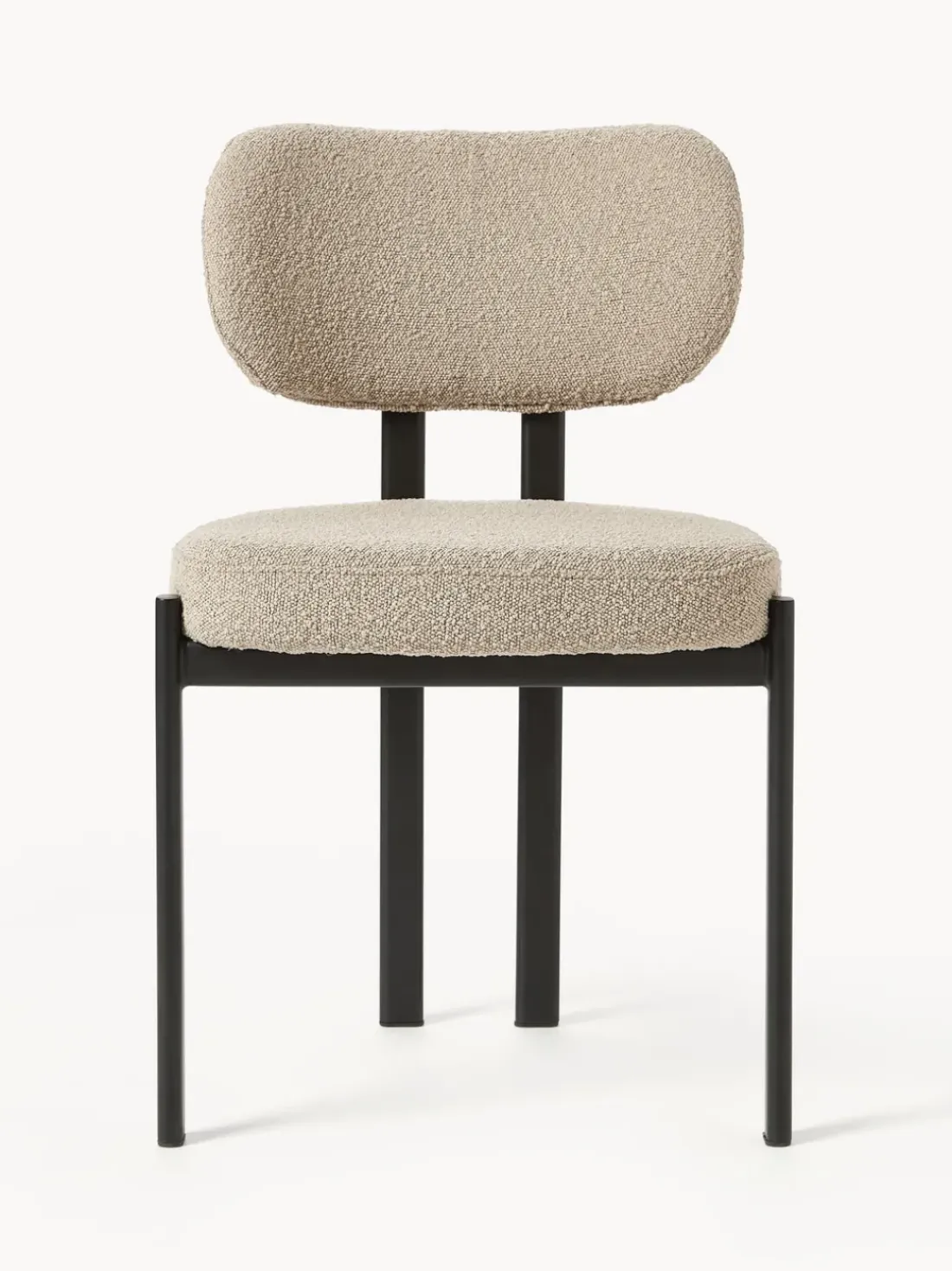 Silla tapizada en tejido bouclé Adrien