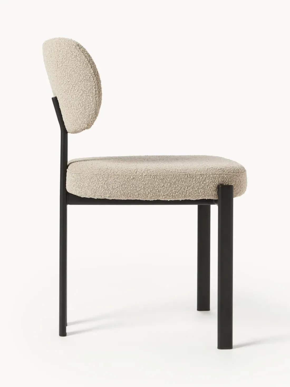 Silla tapizada en tejido bouclé Adrien