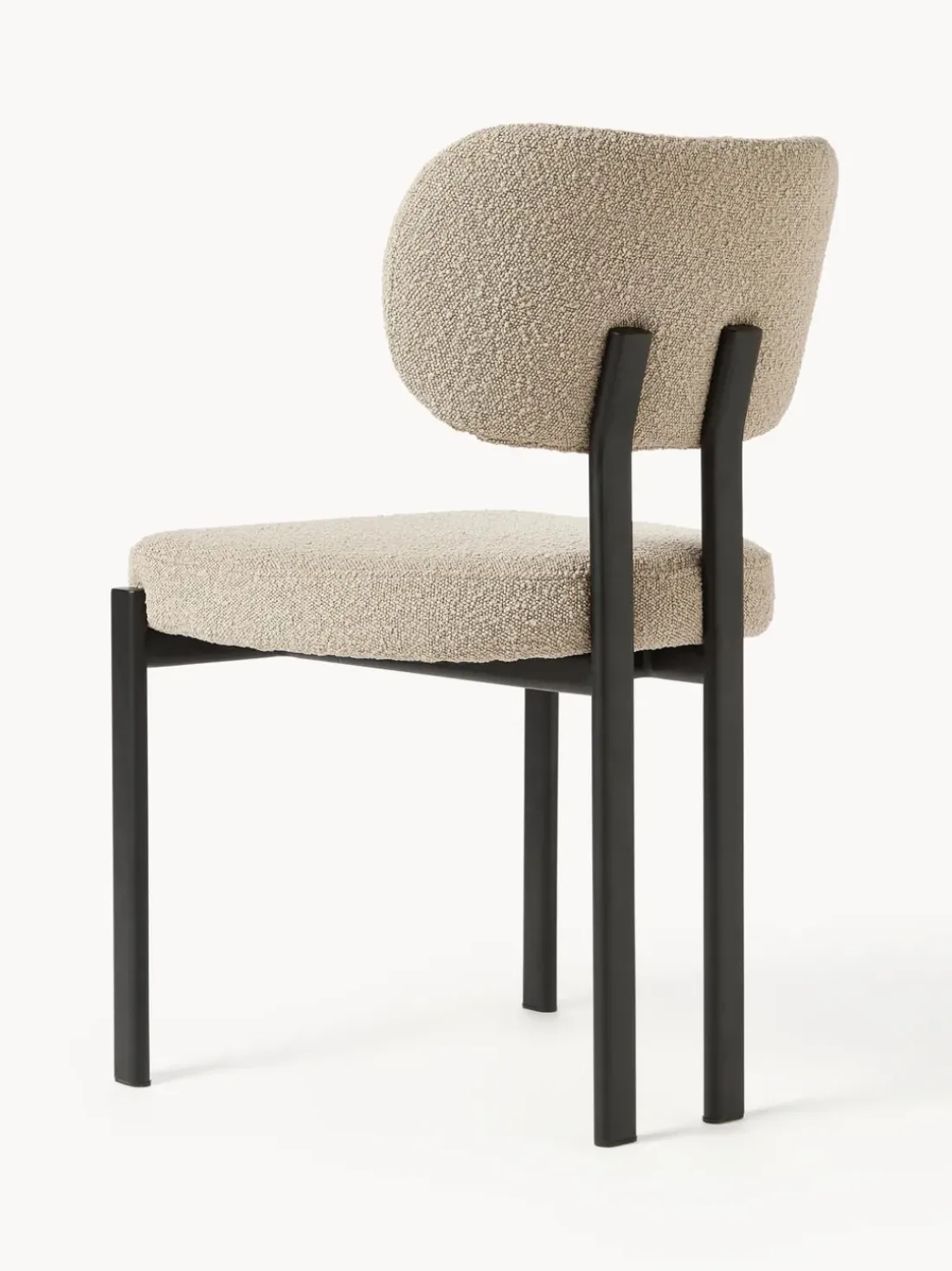 Silla tapizada en tejido bouclé Adrien