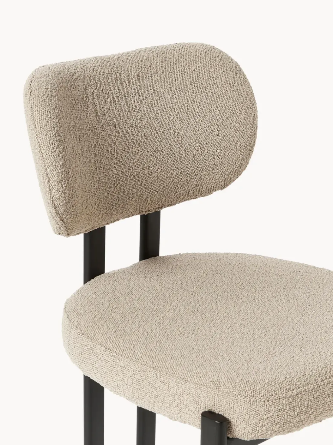 Silla tapizada en tejido bouclé Adrien