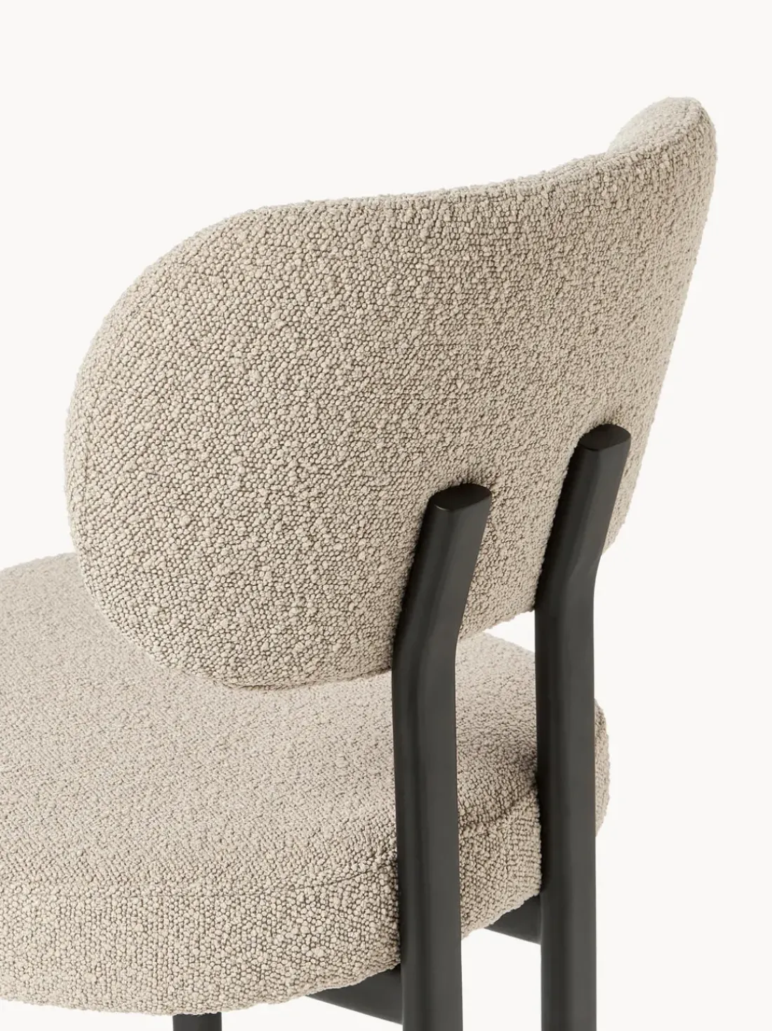 Silla tapizada en tejido bouclé Adrien