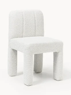 Silla tapizada en tejido bouclé Lukas
