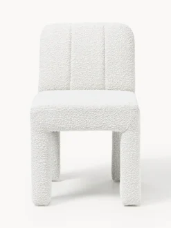 Silla tapizada en tejido bouclé Lukas