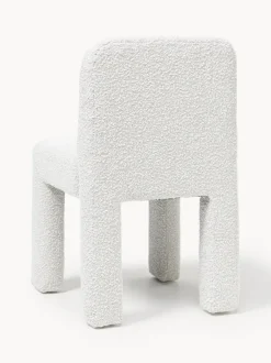 Silla tapizada en tejido bouclé Lukas
