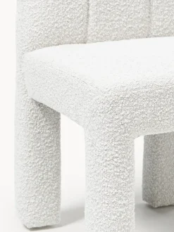Silla tapizada en tejido bouclé Lukas