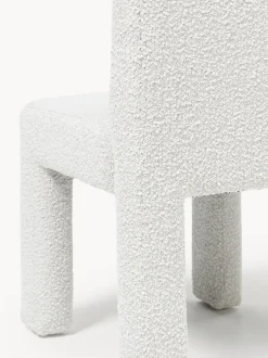 Silla tapizada en tejido bouclé Lukas