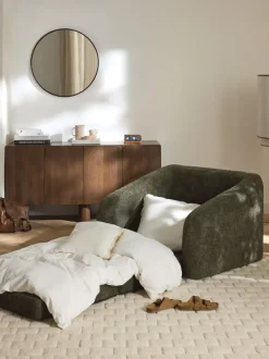 Sillón cama de borreguillo bouclé Eliot